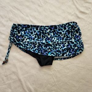 Anne Cole Blue and Black Bikini Bottom